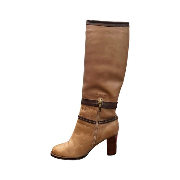 ATAKOY Tall Riding Leather Boot Brown Knee High Wool Lining Turkey EU 38 7.5 EUC - Picture 3 of 14